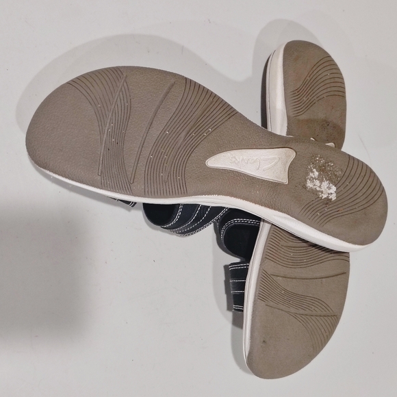 Clarks Cloudstepper Breeze Black and White Slide Sandals Size 11M - Picture 11 of 13